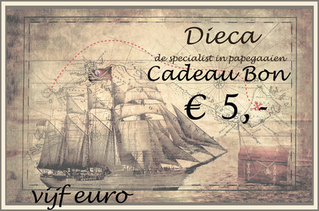 1* Dieca cadeaubon &euro; 5,-