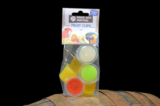 Fruit cups gemengd 6 stuks met houder